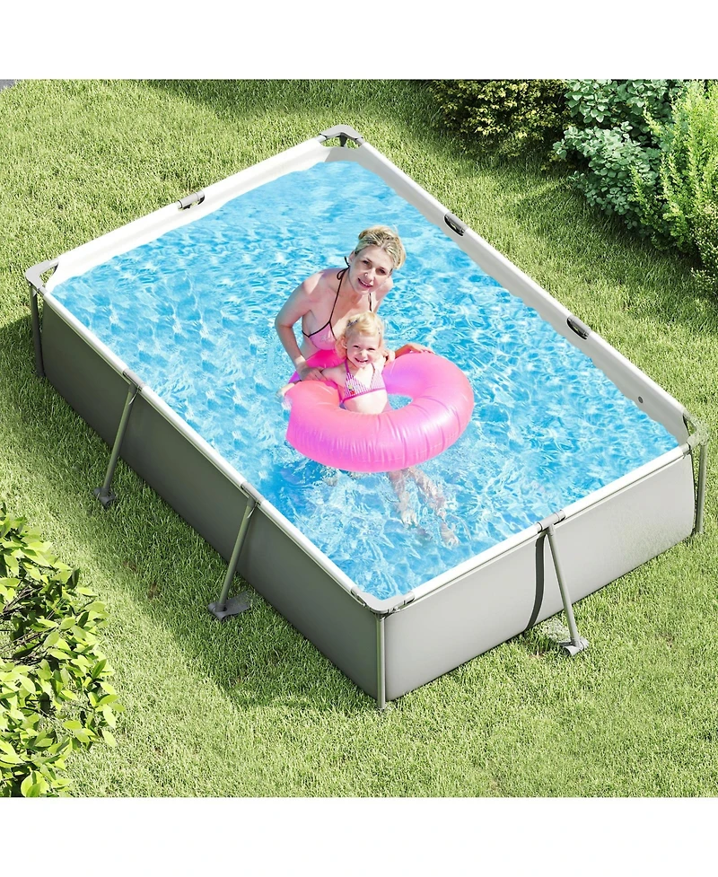 Sugift Above Ground Family Swimming Pool with Metal Frame 10 ft