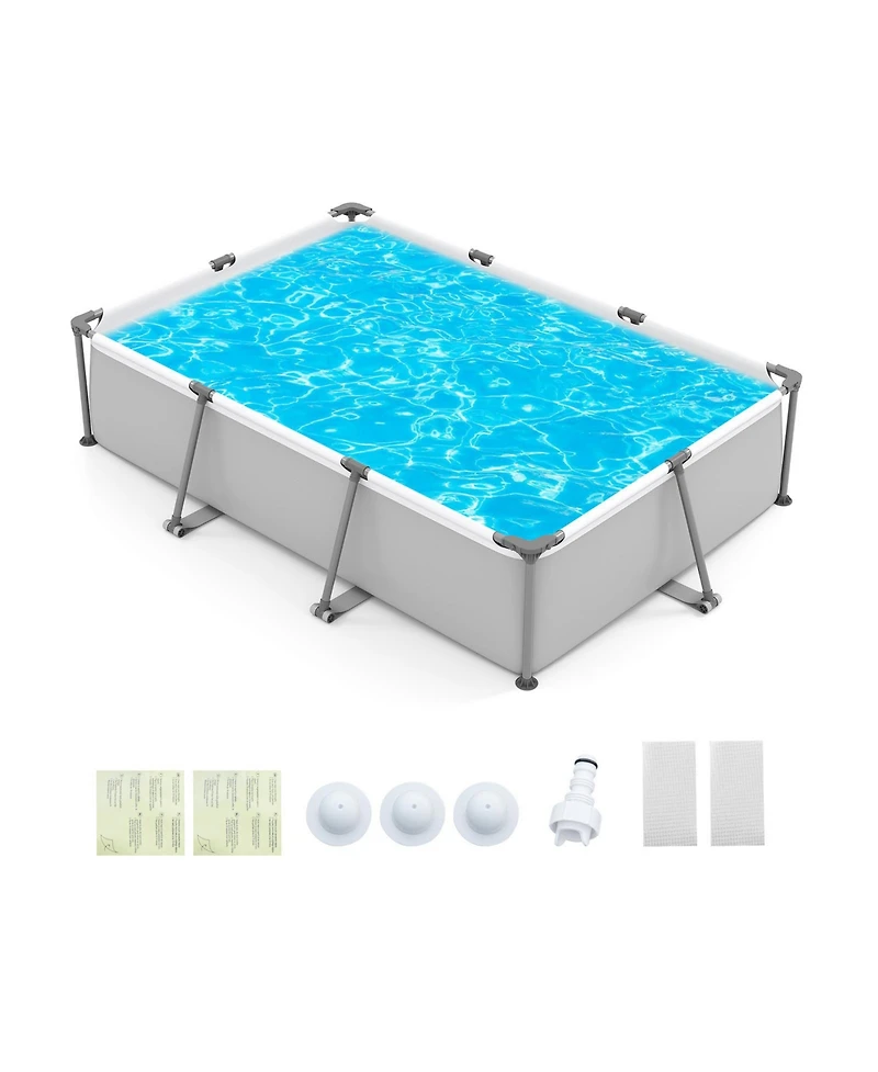 Sugift Above Ground Family Swimming Pool with Metal Frame 10 ft