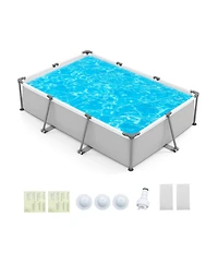 Sugift Above Ground Family Swimming Pool with Metal Frame 10 ft