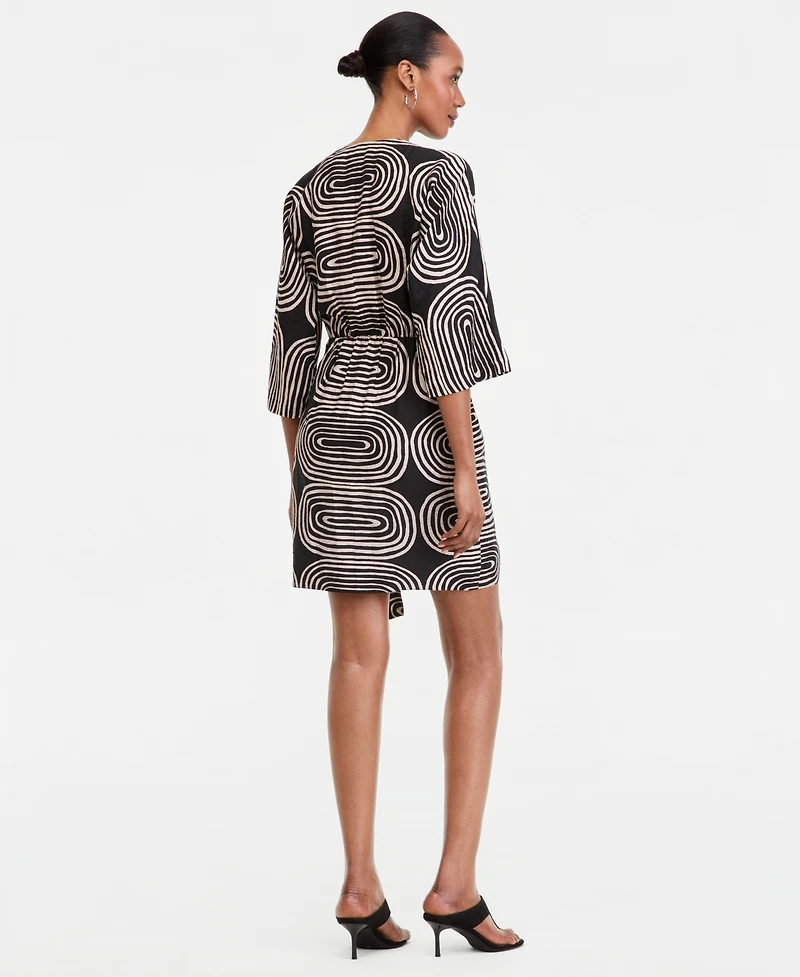 I.n.c. International Concepts Women's 3/4 Sleeve Printed Kimono Dress, Macy's Exclusive