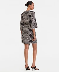 I.n.c. International Concepts Women's 3/4 Sleeve Printed Kimono Dress, Macy's Exclusive