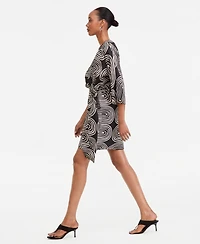 I.n.c. International Concepts Women's 3/4 Sleeve Printed Kimono Dress, Macy's Exclusive