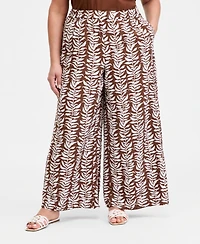 I.n.c. International Concepts Plus Printed High Rise Wide Leg Pants