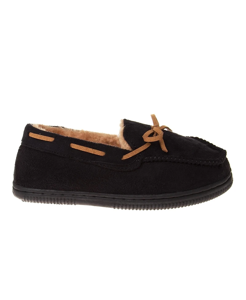 Beverly Hills Polo Club Big Boys Moccasins Slippers Classic Fuzzy Lining Cozy Indoor/Outdoor Sole SlipOn Comfort (Little / Kid)