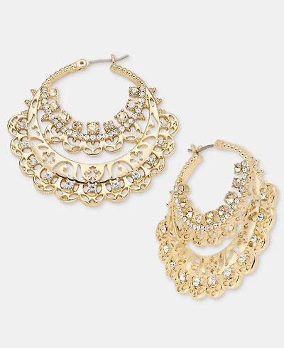 Marchesa Crystal Antique Dynamic Hoop Earrings