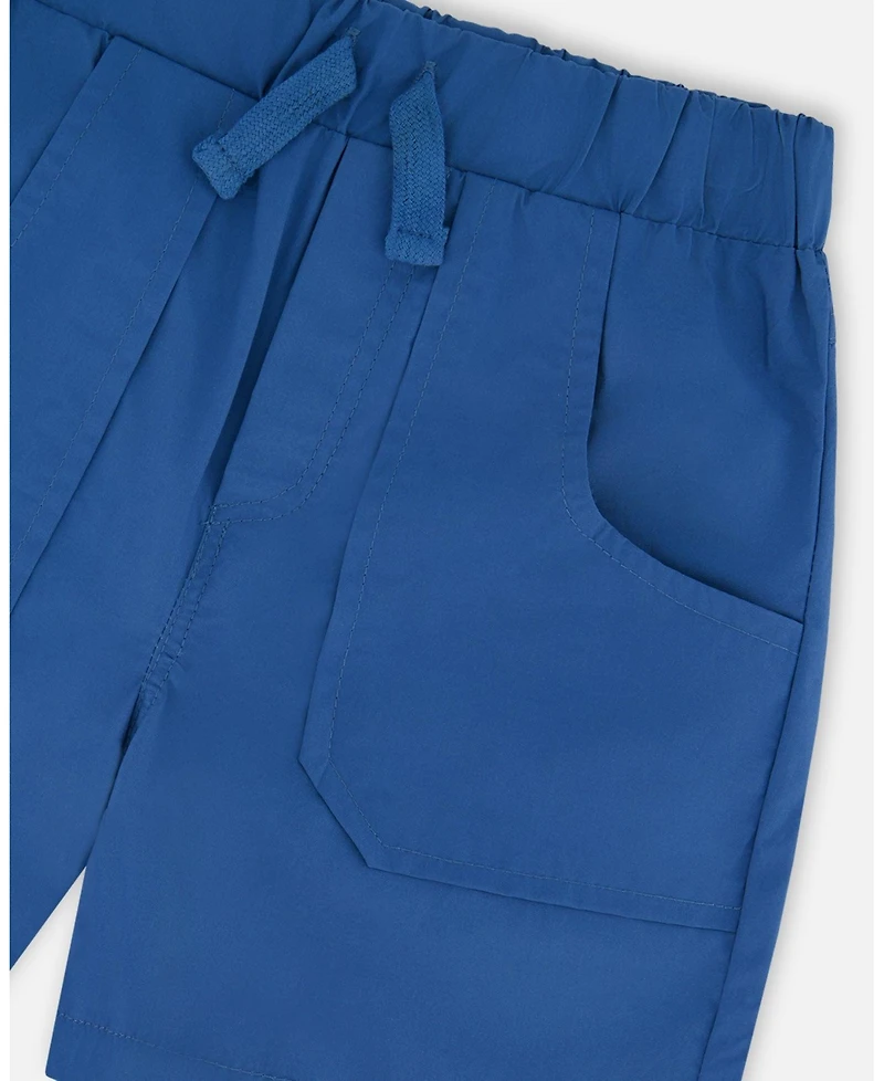 Deux par Deux Little Boys Little/Big Parachute Shorts with Patch Pockets