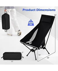 Sugift High Back Portable Camping Chair with Carry Bag and Pillow