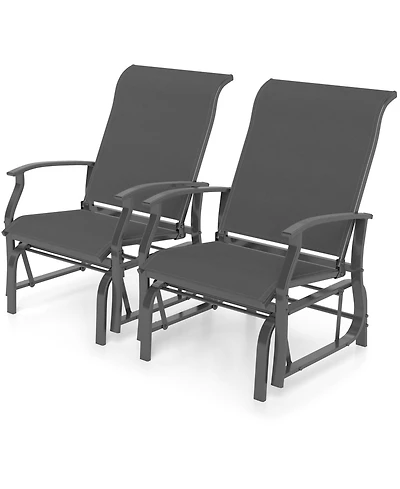 Sugift Outdoor Glider Chairs Set of Two with Ergonomic Seating