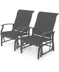 Sugift Outdoor Glider Chairs Set of Two with Ergonomic Seating