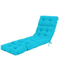 Sugift Outdoor Chaise Lounge Cushion with String Ties for Poolside