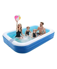 Mecale 118 x 67 x 20 Inch Inflatable Swimming Pool for Kids and Adults with Repair Patch