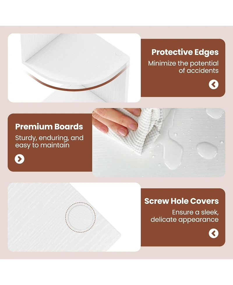 Sugift 5-Tier Corner Shelf Floating Bookshelf Wall Mounted Storage Organizer