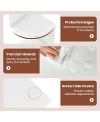 Sugift 5-Tier Corner Shelf Floating Bookshelf Wall Mounted Storage Organizer