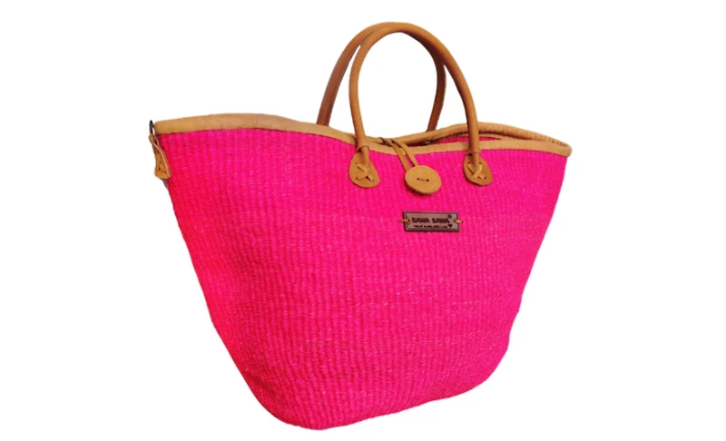 Sawa Sawa Harvest Glow Handmade Sisal Straw Medium Tote Purse