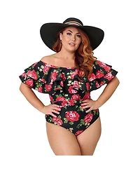 Unique Vintage Plus Off Shoulder Nantucket Swimsuit
