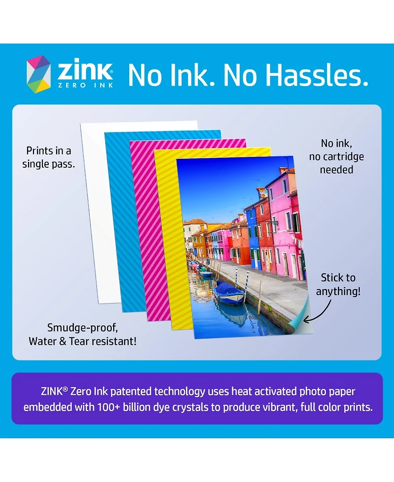 Hp Sprocket Portable 2x3" Instant Photo Printer with Zink Zero Ink Technology