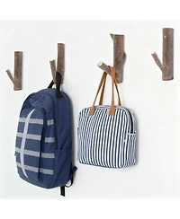 Yigii 2-Piece Real Wood Branch Wall Hooks with Bark,Rustic Decor
