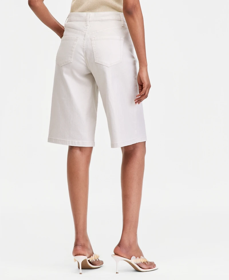 I.n.c. International Concepts Women's High Rise Wide-Leg Denim Shorts, Macy's Exclusive