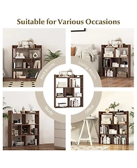 Slickblue 7 Cube Open Back Bookshelf with Anti Tip Safety Wall Anchor