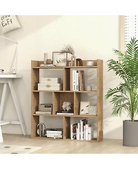 Slickblue 7 Cube Open Back Bookshelf with Anti Tip Safety Wall Anchor