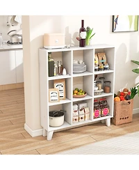 Slickblue 9-Cube Storage Bookcase with Removable Shelves and Lifted Base
