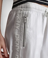 Dkny Women's Relaxed-Fit Logo Trim Pants