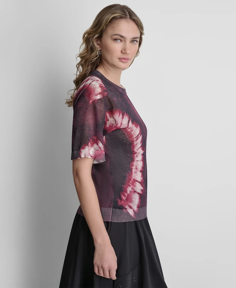 Dkny Women's Printed Short-Sleeve Sweater