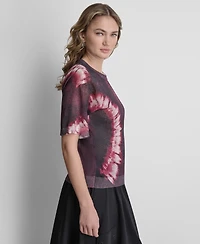 Dkny Women's Printed Short-Sleeve Sweater