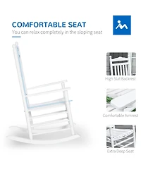 Outsunny Wooden Rocking Chair for Porch, Indoor/Outdoor,