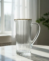 Classic Touch Linear Design Rimmed Pitcher