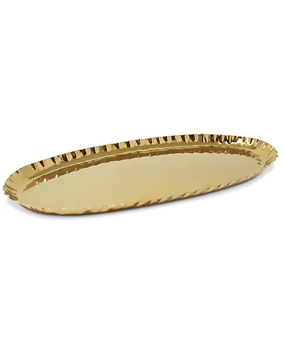 Classic Touch Crushed Oblong Tray, 17.5"