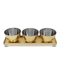 Classic Touch Bowl Relish Dish on Tray, Set of 4
