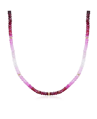 The Lovery Ruby Ombre Bead Necklace 14K Yellow Gold