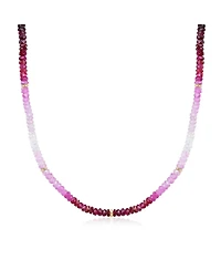 The Lovery Ruby Ombre Bead Necklace 14K Yellow Gold