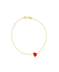 The Lovery Mini Coral Single Heart Bracelet 14K Gold