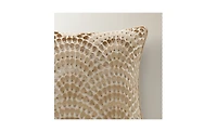 Deco Velvet Fan Pillow 22" - Gold/Blush