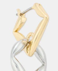Karl Lagerfeld Paris Puffy Geometric Charm Hoop Earrings