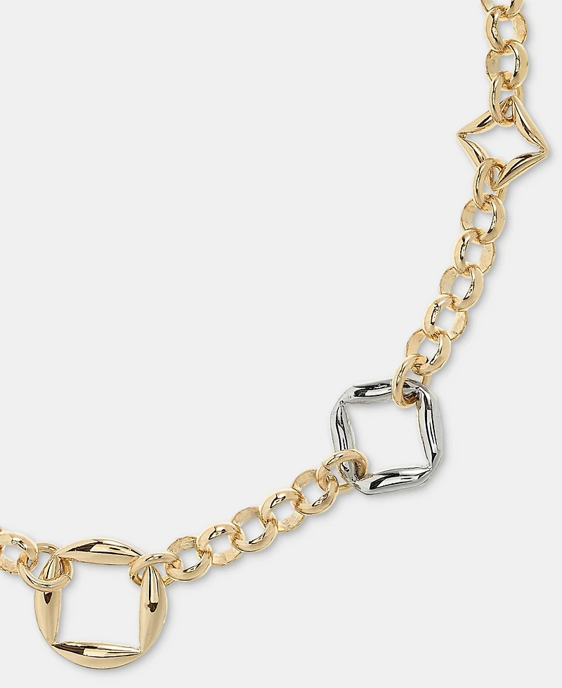 Karl Lagerfeld Paris Puffy Geometric Link Collar Necklace, 16" + 3" extender