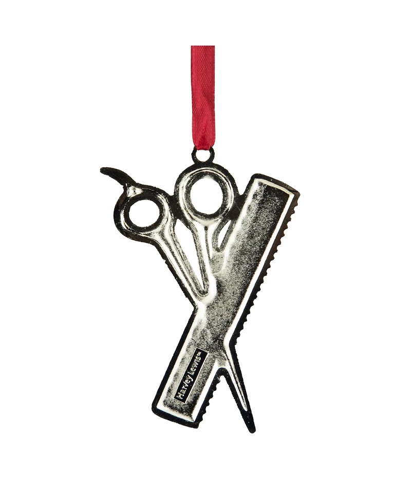 Northlight Plated Barber Scissors and Comb Christmas Tree Ornament with European Crystals