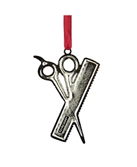 Northlight Plated Barber Scissors and Comb Christmas Tree Ornament with European Crystals