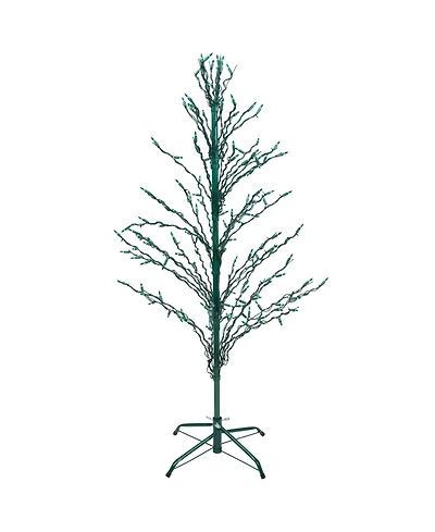 Northlight 4' Green Lighted Christmas Cascade Twig Tree Outdoor Decoration - Green Lights