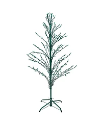 Northlight 4' Green Lighted Christmas Cascade Twig Tree Outdoor Decoration - Green Lights