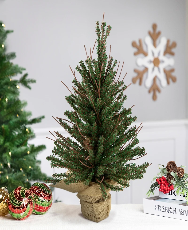 Northlight 18" Warsaw Twig Artificial Christmas Tree in Burlap Base - Unlit