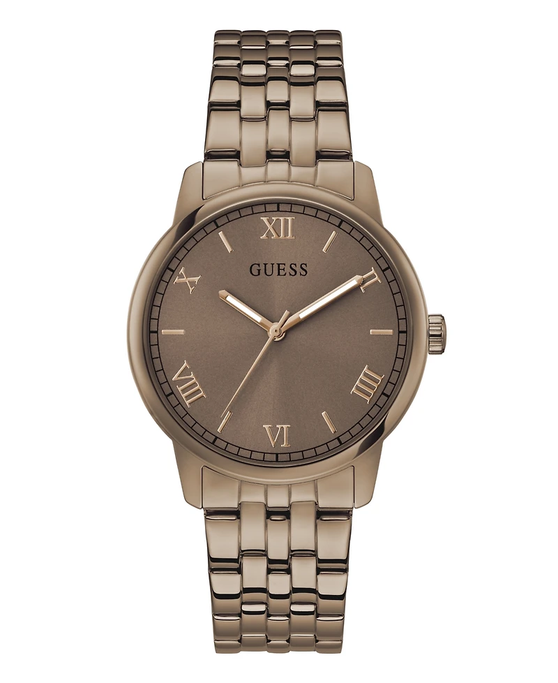 Guess Men's Coffee-Tone Stainless Steel Watch, 40mm