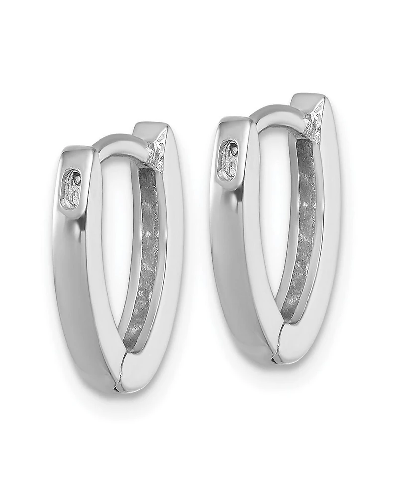 Curata Jewelry 18k Yellow or White Gold 0.16cttw Diamond Wishbone Hoop Earrings -15x12mm .16 dwt