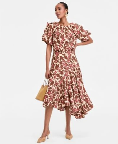 I.N.C. International Concepts Puff Sleeve Printed Top Midi Skirt Macys Exclusive