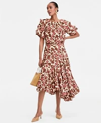 I.N.C. International Concepts Puff Sleeve Printed Top Midi Skirt Macys Exclusive