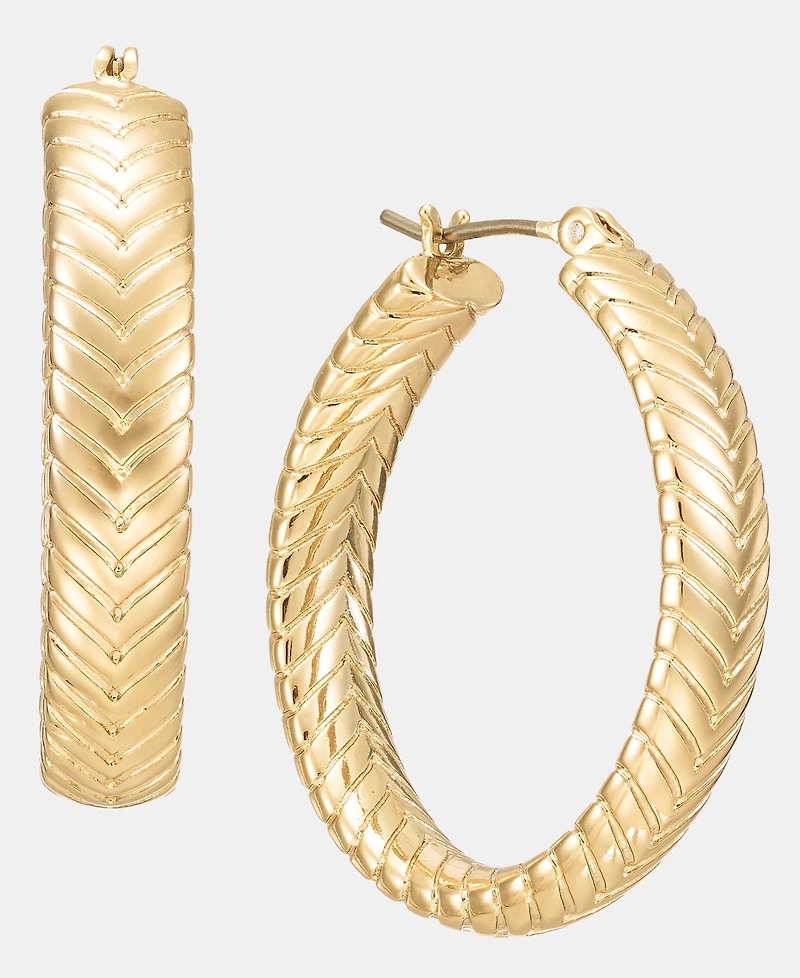 Lauren Ralph Lauren Textured Oval Hoop Earrings