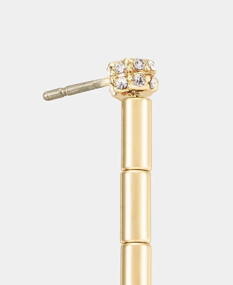Lauren Ralph Lauren Pave Bead Textured Linear Drop Earrings
