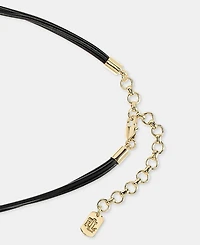 Lauren Ralph Lauren Color Ring Leather Pendant Necklace